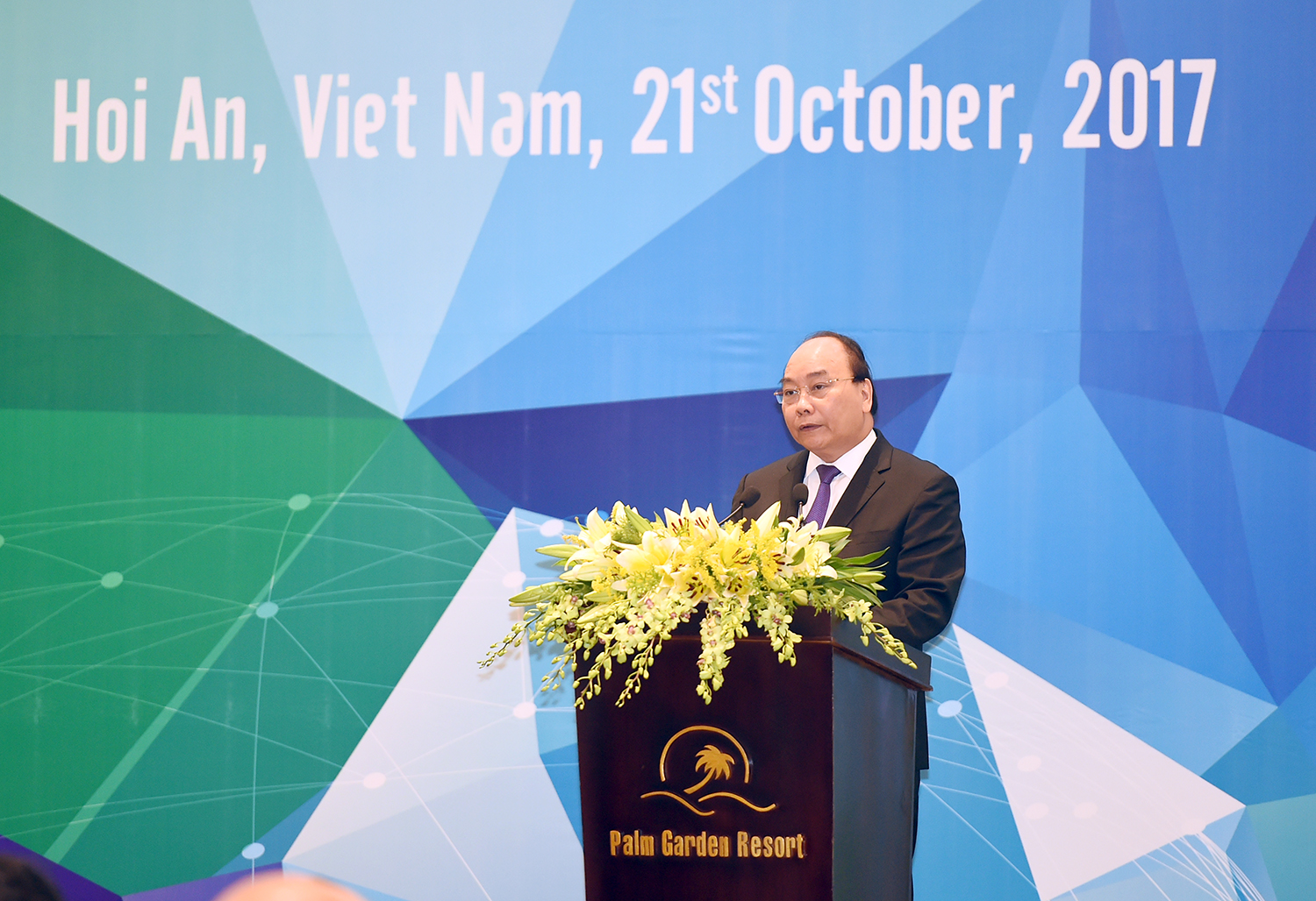 Thủ tướng Nguyễn Xuân Phúc phát biểu tại Hội nghị Bộ trưởng Tài chính (FMM) APEC 2017. Ảnh:VGP