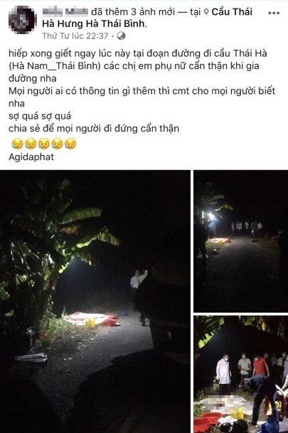 Công an khẳng định, thông tin cô gái bị hiếp giết gần cầu Thái Hà đăng tải trên mạng xã hội là không chính xác. (Ảnh chụp màn hình)