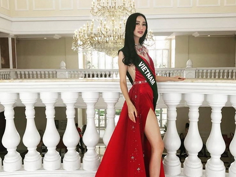 Hà Thu được khen ngợi khi tự tin trả lời phỏng vấn bằng tiếng Anh tại Miss Earth 2017