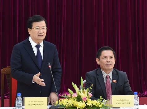 Phó Thủ tướng Trịnh Đình Dũng làm việc với Bộ trưởng Nguyễn Văn Thể