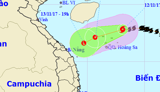Bão số 13 đang suy yếu dần thành áp thấp nhiệt đới