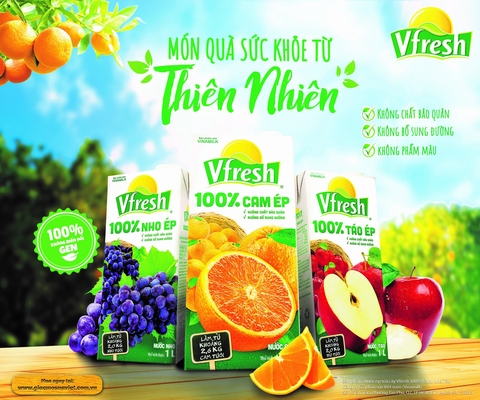 Đa dạng các sản phẩm nước trái cây Vfresh 100% của Vinamilk sẽ là nguồn cung cấp các vitamin cần thiết giúp tăng sức đề kháng cho mỗi người