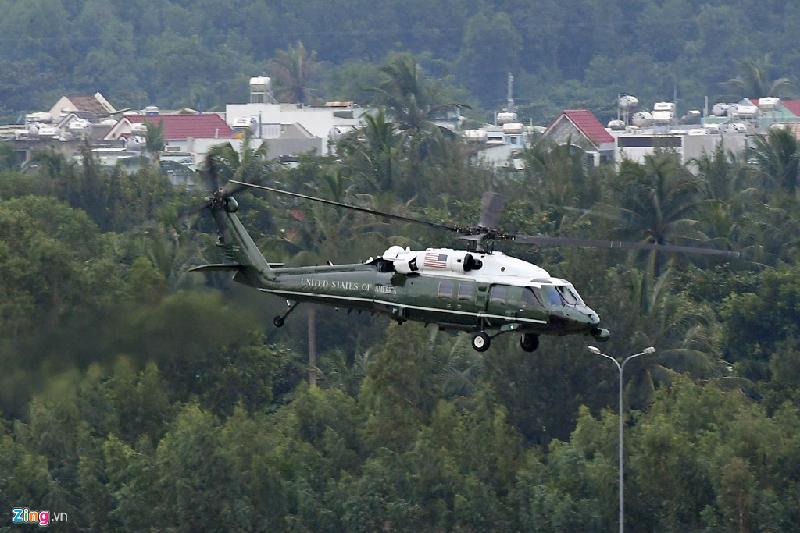 Trực thăng Marine One của Tổng thống Trump bay thử ở Đà Nẵng. Ảnh: Tiến Tuấn - Hải An.