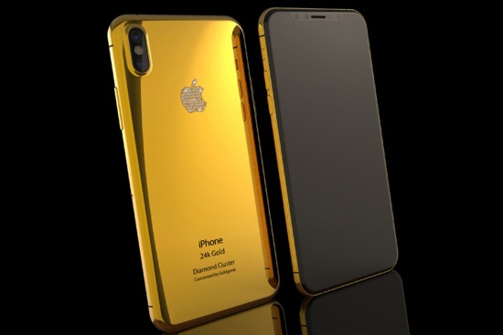 iPhone X Swarovski: Hãng Goldgenie thường được biết đến với việc trang trí những chiếc smartphone bằng vàng, tuy nhiên nhà sản xuất này còn có thể làm cho những chiếc smartphone như iPhone X nổi bật hơn bằng tinh thể Swarovski.