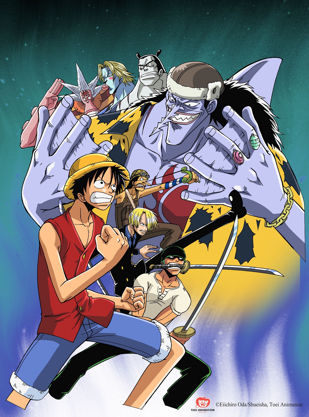 One Piece kể về chuyến hành trình của cậu bé Monkey D. Luffy với biệt danh “Luffy mũ rơm” cùng 8 thành viên khác đi đến các vùng biển khác nhau để tìm kiếm kho báu vĩ đại nhất thế giới và trở thành Tân Hải Tặc Vương.