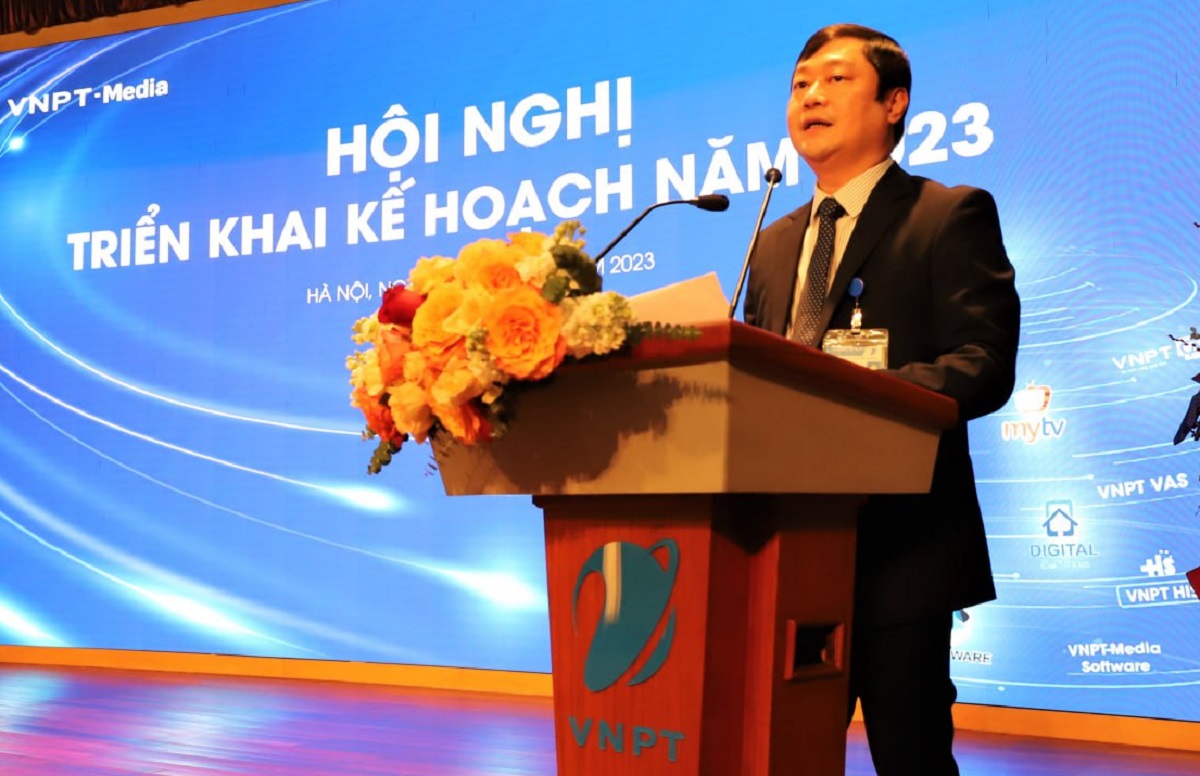 Tổng giám đốc VNPT-Media Vũ Trường Giang phát biểu đáp từ tại Hội nghị