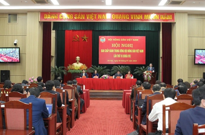 Toàn cảnh Hội nghị Ban Chấp hành Trung ương Hội Nông dân Việt Nam lần thứ 10 khóa VII. (Ảnh: Đức Quảng).