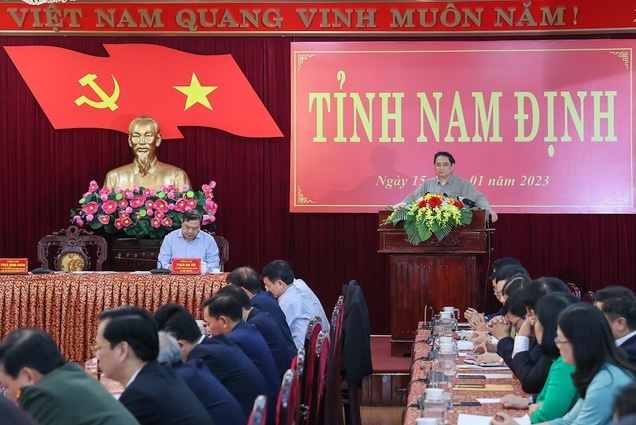 Thủ tướng Phạm Minh Chính phát biểu tại cuộc làm việc với lãnh đạo tỉnh Nam Định