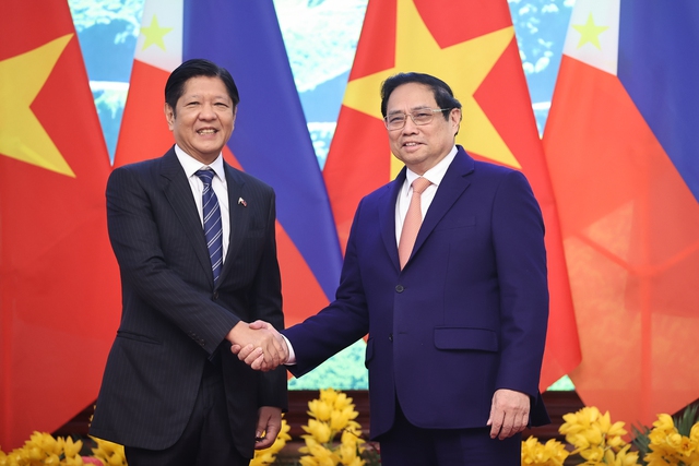 Thủ tướng Chính phủ Phạm Minh Chính và Tổng thống Philippines Ferdinand Romualdez Marcos Jr. tại buổi tiếp