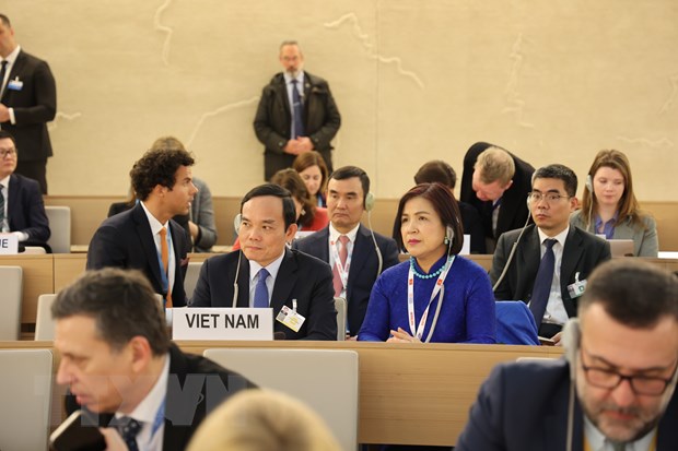 Phó Thủ tướng Chính phủ Trần Lưu Quang tham dự Khóa họp lần thứ 52 của Hội đồng Nhân quyền Liên hợp quốc. (Ảnh: TTXVN phát)