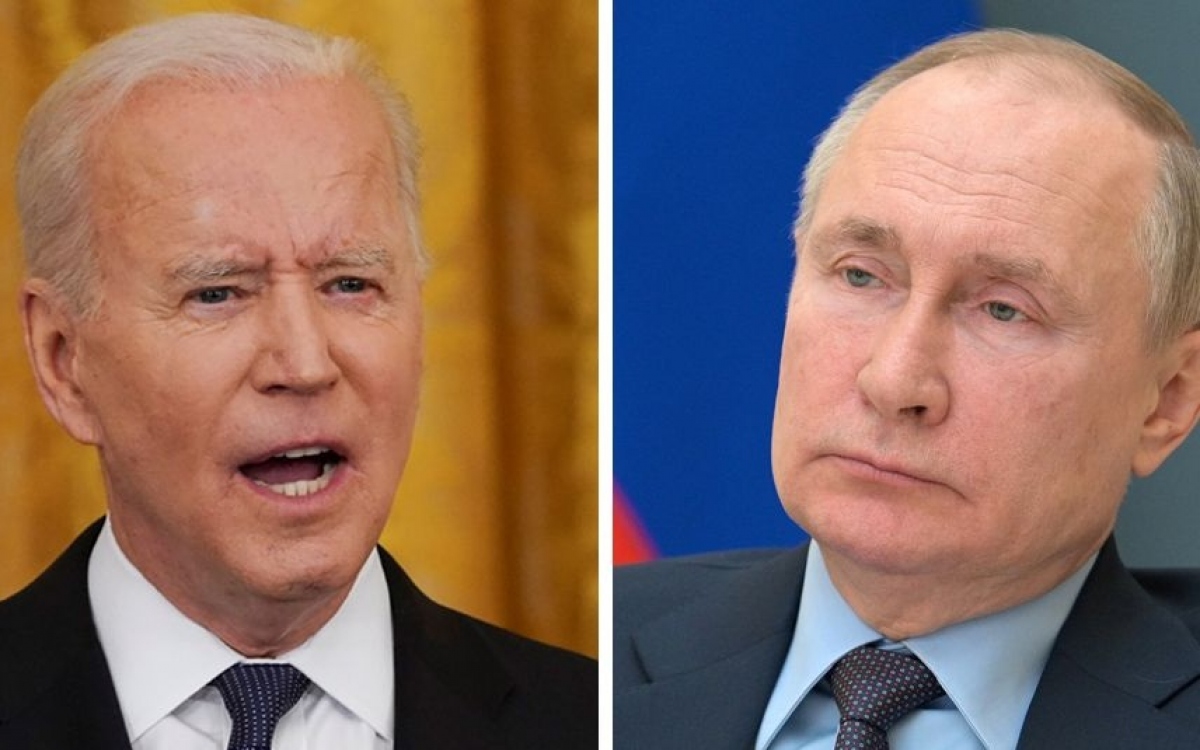 Tổng thống Mỹ Biden (trái) và Tổng thống Nga Putin. Ảnh: BBC.