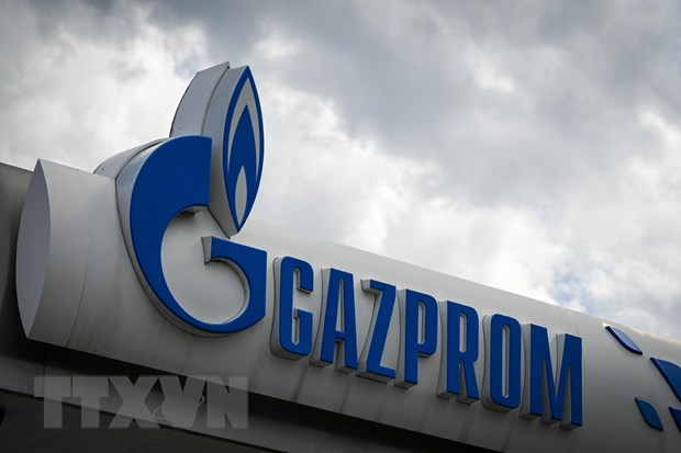 Biểu tượng Tập đoàn khí đốt Gazprom của Nga. (Ảnh: AFP/TTXVN)