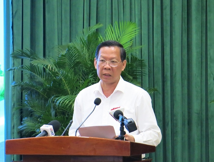 Chủ tịch UBND TPHCM Phan Văn Mãi phát biểu chỉ đạo