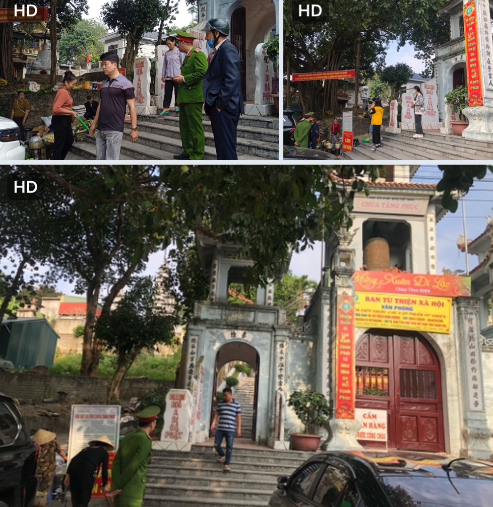 Công an phường Đông Cương, TP Thanh Hóa tăng cường lực lượng đảm bảo ANTT phòng chống tội phạm tại chùa Tăng Phúc dịp Tết Giáp Thìn 2024