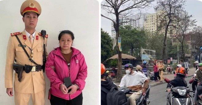 Lương Quỳnh Trang bị cảnh sát giao thông bắt giữ cùng tang vật