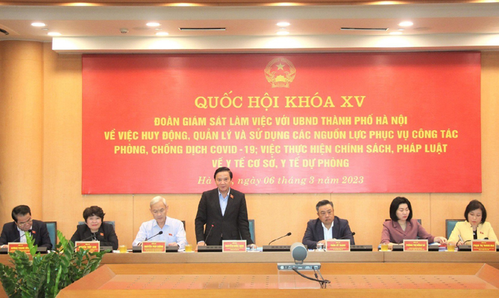 Phó Chủ tịch Quốc hội Nguyễn Khắc Định phát biểu kết luận buổi giám sát