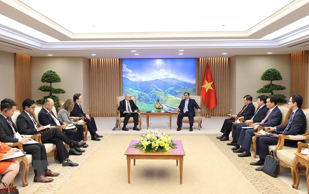 Thủ tướng Phạm Minh Chính tiếp một đoàn doanh nghiệp của Hội đồng kinh doanh Hoa Kỳ-ASEAN hồi tháng 12/2022. (Ảnh: Dương Giang/TTXVN)