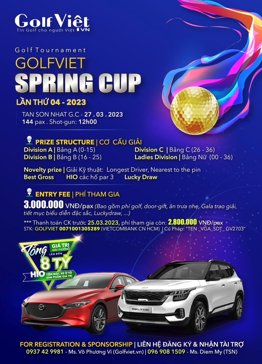 Tổng giá trị giải thường của GolfViet Swing Cup 2023 lên đến 6 tỷ đồng