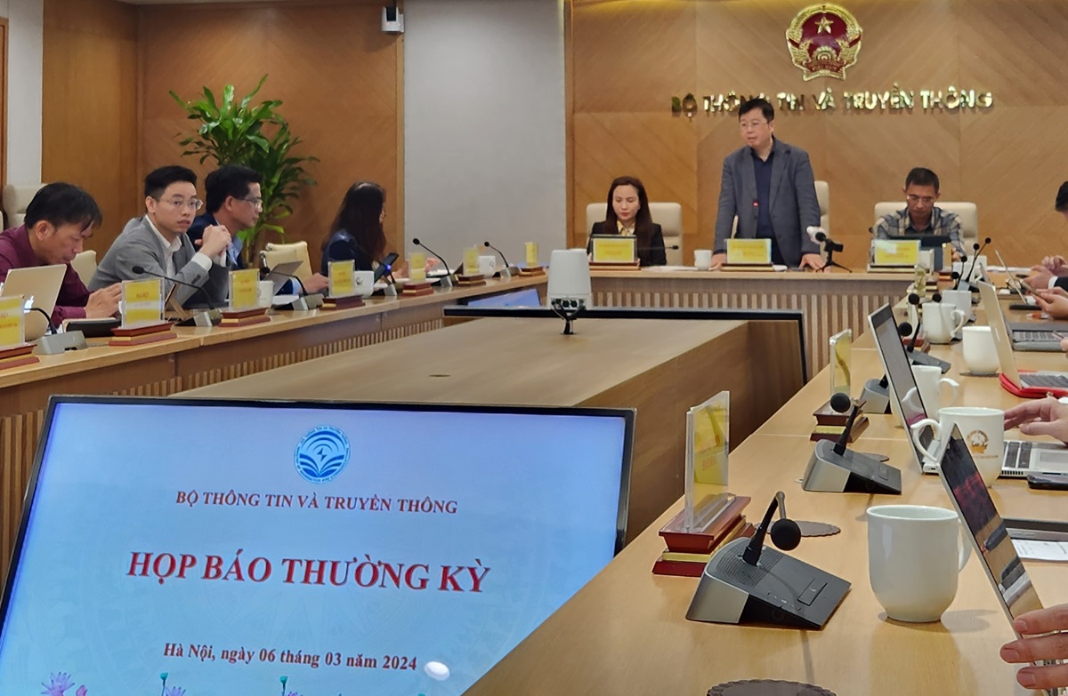 Thứ trưởng Nguyễn Thanh Lâm chủ trì họp báo cung cấp thông tin về hoạt động của Bộ, của ngành TT&TT trong tháng 02/2024