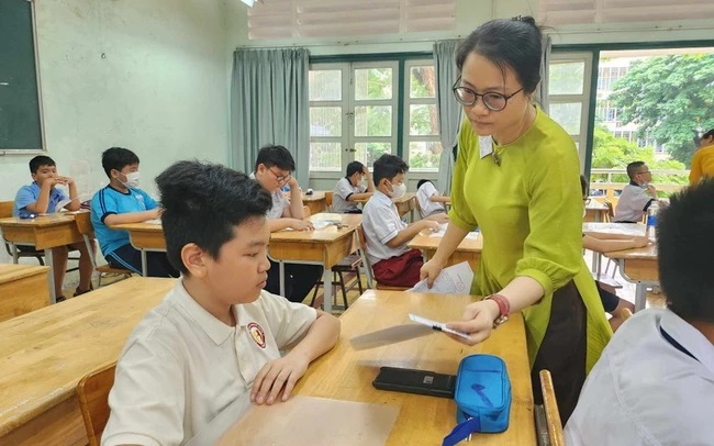 Học sinh TP Hồ Chí Minh tham gia khảo sát vào lớp 6 Trường THPT chuyên Trần Đại Nghĩa. Ảnh minh hoạ: Báo GD&TĐ