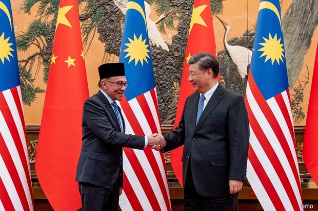 Thủ tướng Malaysia Anwar Ibrahim và Chủ tịch Trung Quốc Tập Cận Bình. (Nguồn: Văn phòng Thủ tướng Malaysia)