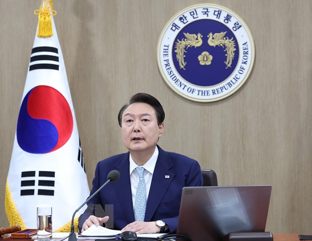 Tổng thống Hàn Quốc Yoon Suk-yeol đã ra lệnh triển khai một đơn vị hải quân để sơ tán công dân khỏi Sudan. (Ảnh: Yonhap/TTXVN)