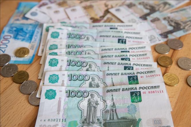 Đồng ruble của Nga. Ảnh: THX/TTXVN