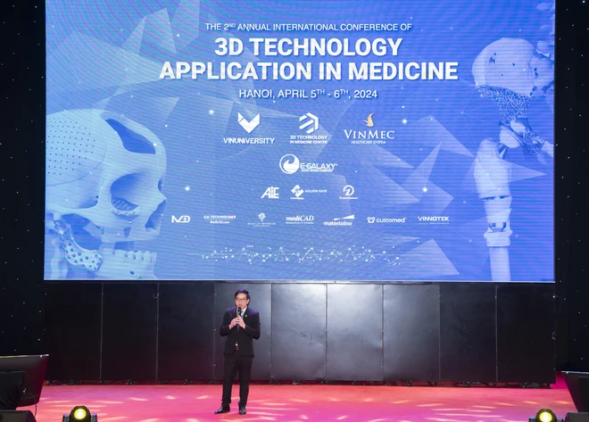 Tại Hội nghị, các diễn giả đã cùng nhau cập nhật những tiến bộ ứng dụng mới nhất về công nghệ 3D trong Y học. (Ảnh: TTXVN)