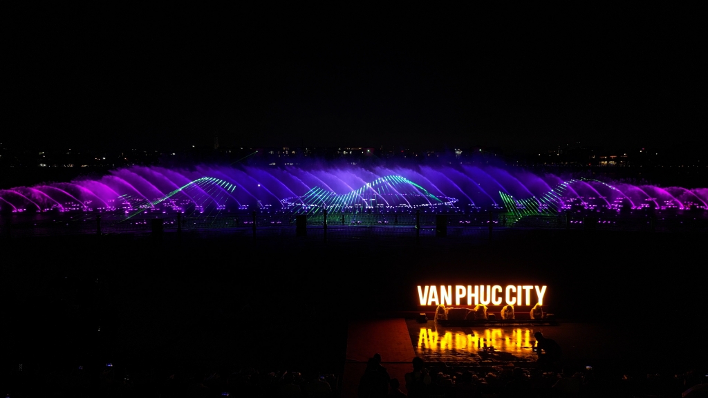 Công trình nhạc nước Van Phuc Water Show quy mô 16 hecta, với sức chứa lên đến 5.000 người sẽ là nơi diễn ra các sự kiện lớn