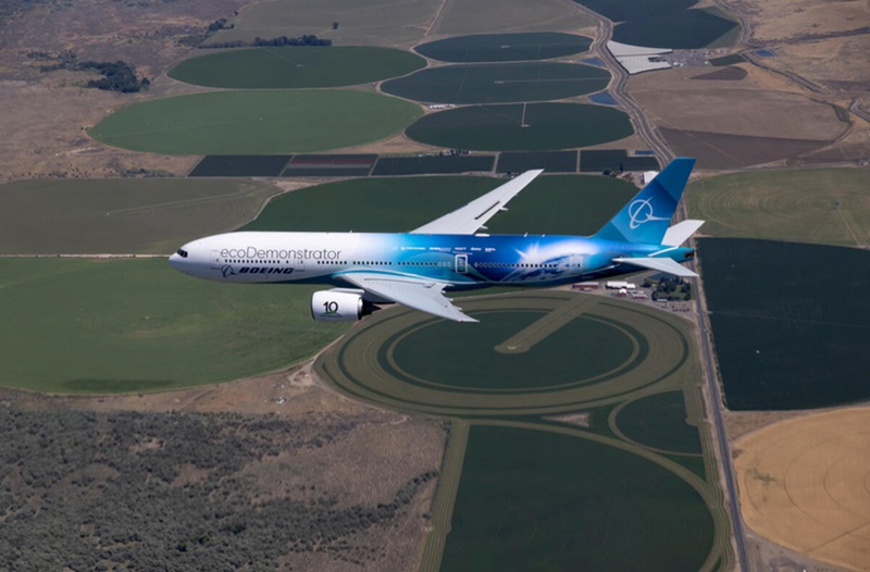 Chương trình Boeing ecoDemonstrator 2024 sẽ thử nghiệm 36 công nghệ mới trên máy bay Boeing 777-200ER (Extended Range). Đây là năm thứ ba chương trình triển khai trên dòng máy bay này. (Ảnh: Boeing)