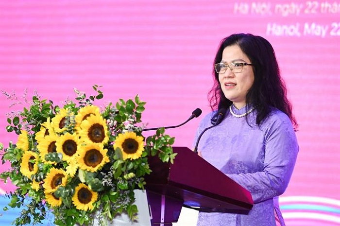 Thứ trưởng Bộ GDĐT Nguyễn Thị Kim Chi phát biểu tại buổi lễ