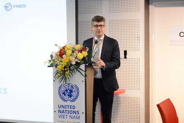 Ông Jonathan Baker, Đại diện UNESCO tại Việt Nam phát biểu tại buổi lễ