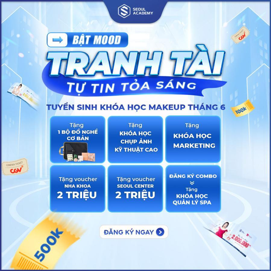 Chương trình khuyến mãi trong tháng tại Seoul Academy.