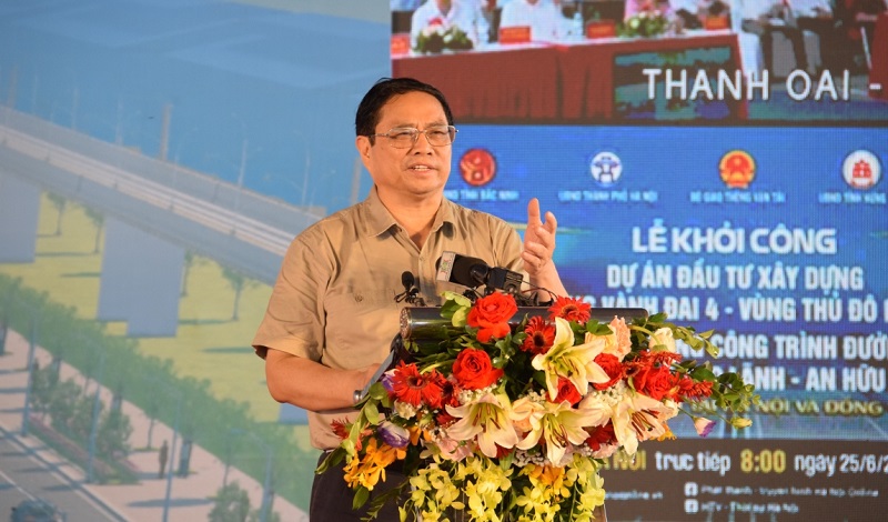 Thủ tướng Phạm Minh Chính phát biểu tại lễ khởi công