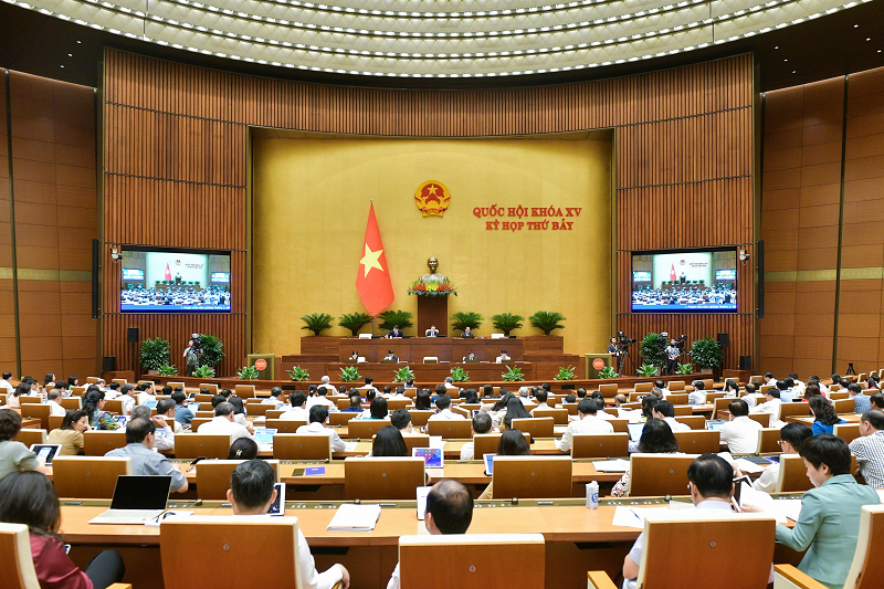 Quang cảnh phiên họp Quốc hội sáng 17/6.