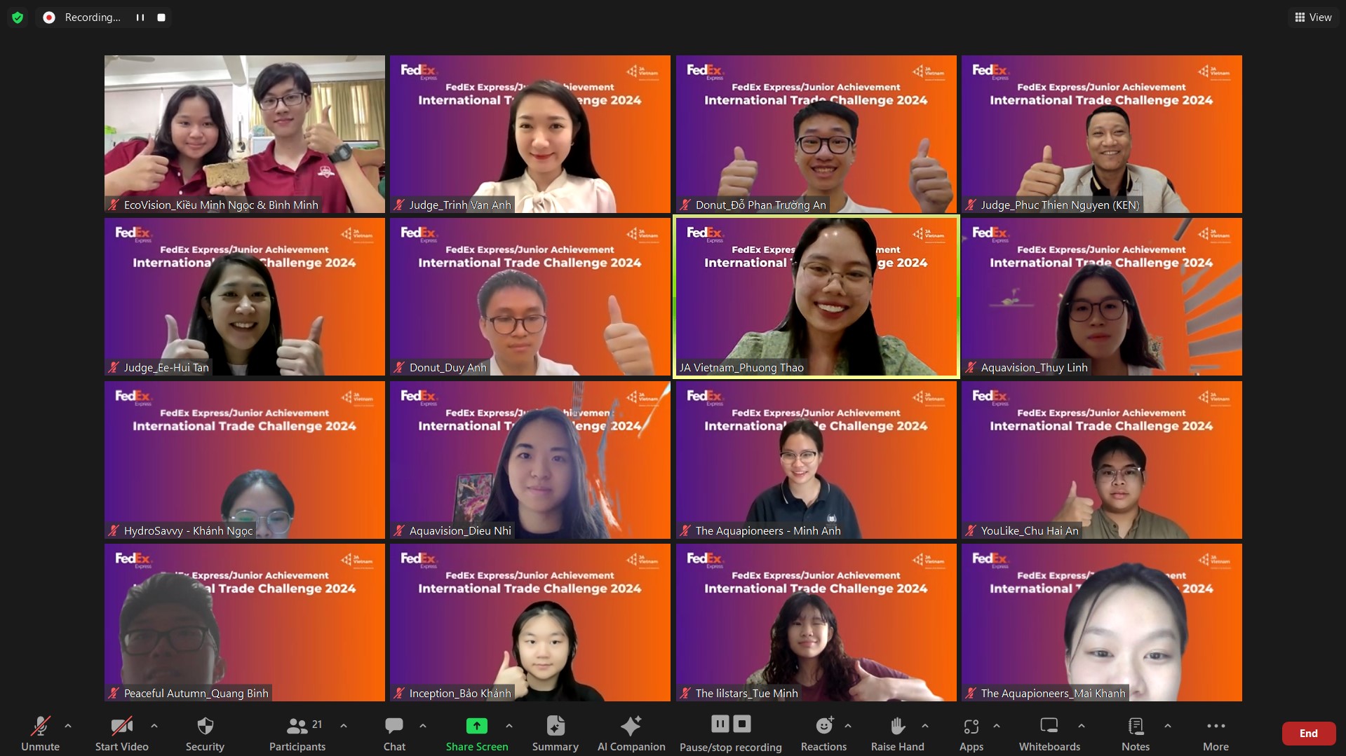 6 gương mặt học sinh Việt Nam sẽ tham dự vòng chung kết khu vực Cuộc thi Thách thức Thương mại Quốc tế FedEx JA ITC 2024