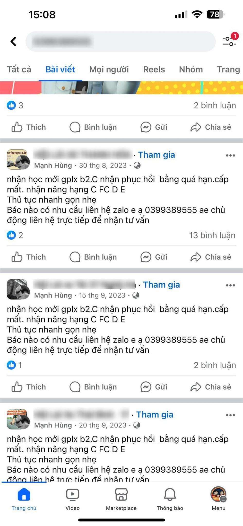 Các bài viết đối tượng Nguyễn Văn Hùng đăng tải lên mạng xã hội để lừa đảo chiếm đoạt tài sản