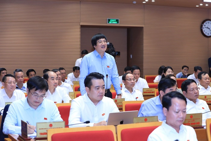 Đại biểu HĐND Thành phố Phạm Đình Đoàn, Tổ đại biểu huyện Mê Linh nêu câu hỏi chất vấn