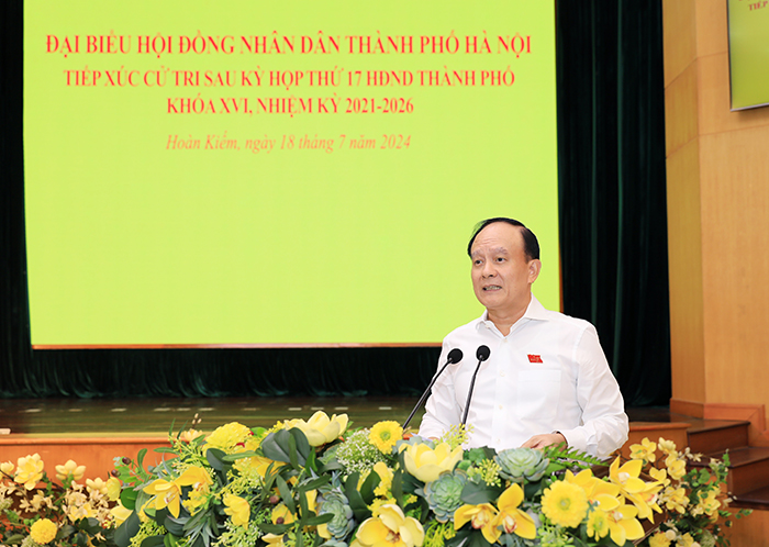 Chủ tịch HĐND Thành phố Nguyễn Ngọc Tuấn phát biểu tiếp thu tại Hội nghị