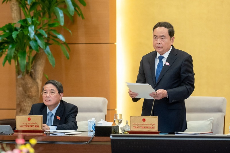 Phó Chủ tịch Thường trực Quốc hội Trần Thanh Mẫn kết luận nội dung phiên họp.