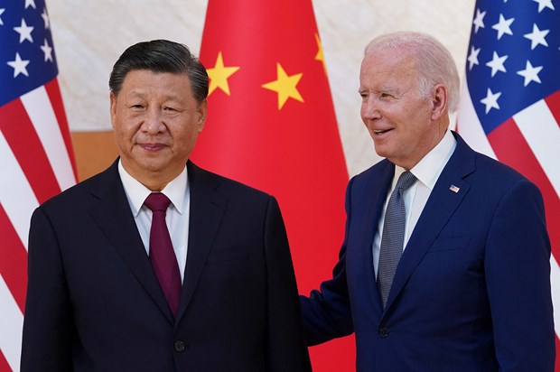 Tổng thống Mỹ Joe Biden gặp Chủ tịch Trung Quốc Tập Cận Bình bên lề Hội nghị thượng đỉnh G20 tại Bali, Indonesia ngày 14/11/2022. (Ảnh: Reuters)