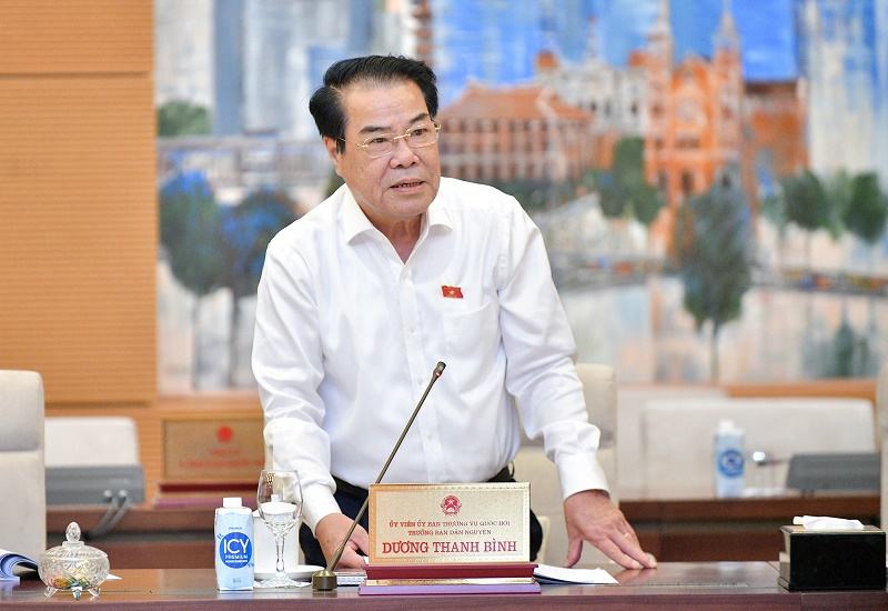 Trưởng Ban Dân nguyện Dương Thanh Bình trình bày báo cáo

