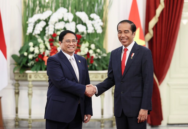 Thủ tướng Chính phủ Phạm Minh Chính hội kiến Tổng thống Indonesia Joko Widodo - Ảnh: VGP