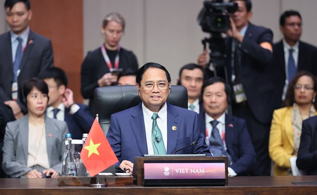 Thủ tướng Phạm Minh Chính phát biểu tại Hội nghị Cấp cao ASEAN-Hoa Kỳ lần thứ 11. (Ảnh: TTXVN)