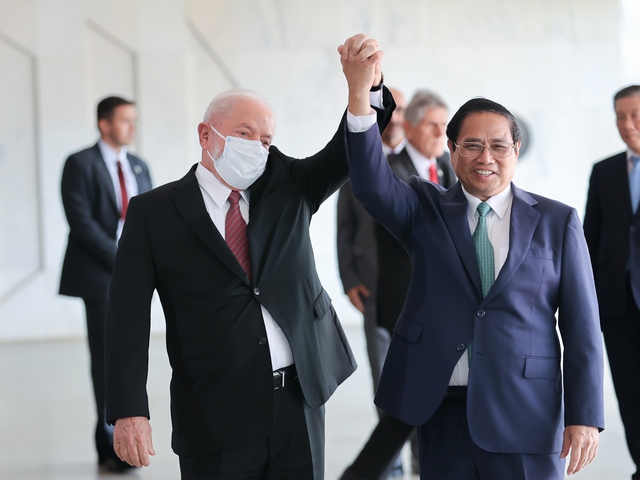 Tổng thống Brazil Luiz Inacio Lula da Silva và Thủ tướng Phạm Minh Chính - Ảnh: VGP