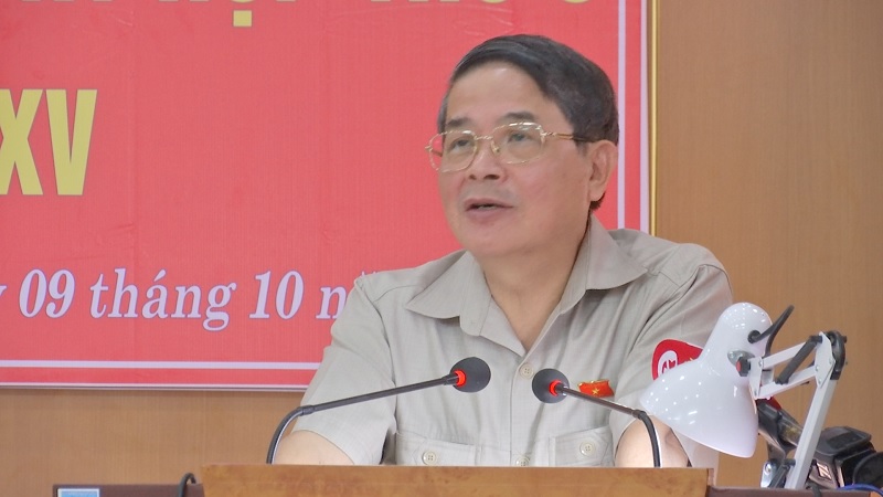 Phó Chủ tịch Quốc hội Nguyễn Đức Hải phát biểu tại cuộc tiếp xúc cử tri