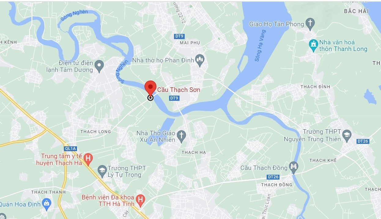 Vị trí anh N. nhảy cầu. Ảnh: Google map