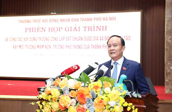Chủ tịch HĐND Thành phố Nguyễn Ngọc Tuấn phát biểu bế mạc phiên họp giải trình
