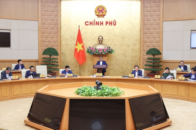 Thủ tướng Phạm Minh Chính chủ trì phiên họp Chính phủ chuyên đề xây dựng pháp luật tháng 12 - Ảnh: VGP