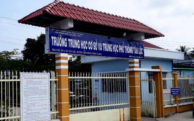 Trường THCS-THPT Tân Lộc (huyện Thới Bình, tỉnh Cà Mau). Ảnh: Báo Giao thông